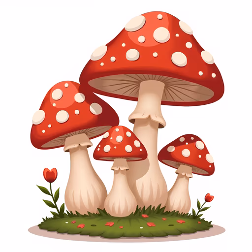 Mushroom Garden Illustration