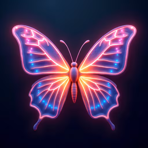Neon Butterfly Illustration