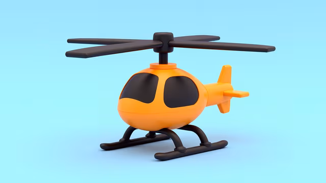 Orange Helicopter Illustration
