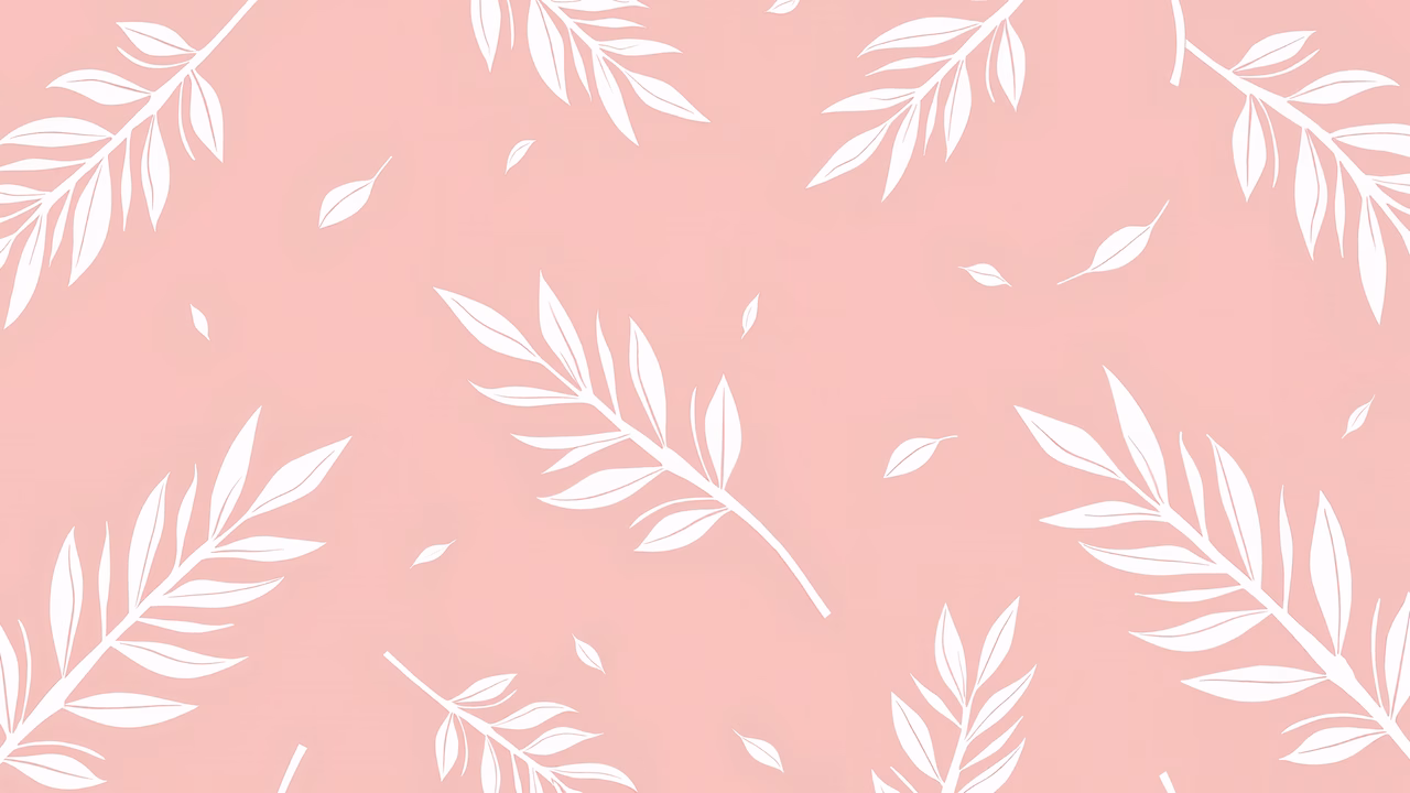 Delicate pink leaves pattern for a serene and elegant wallpaper design.
