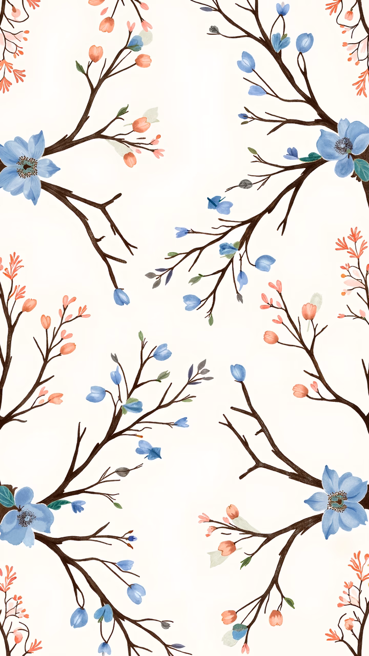 Delicate spring blossoms in soft pastels, serene floral art