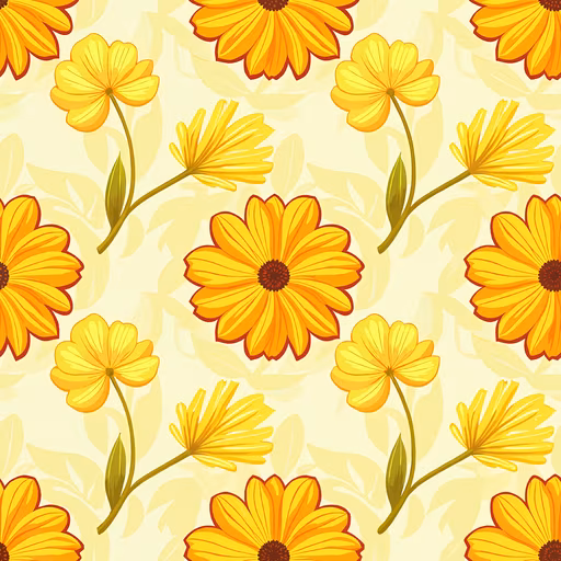 Yellow Floral Illustration