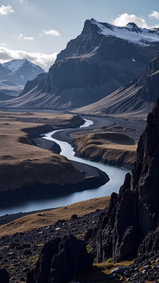 River Through Mountains
