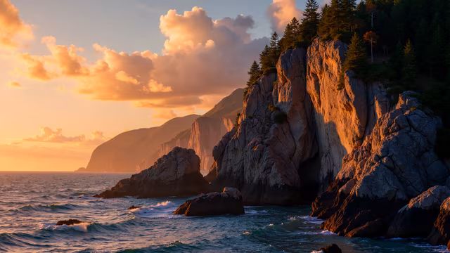 Rocky Coastline Sunset