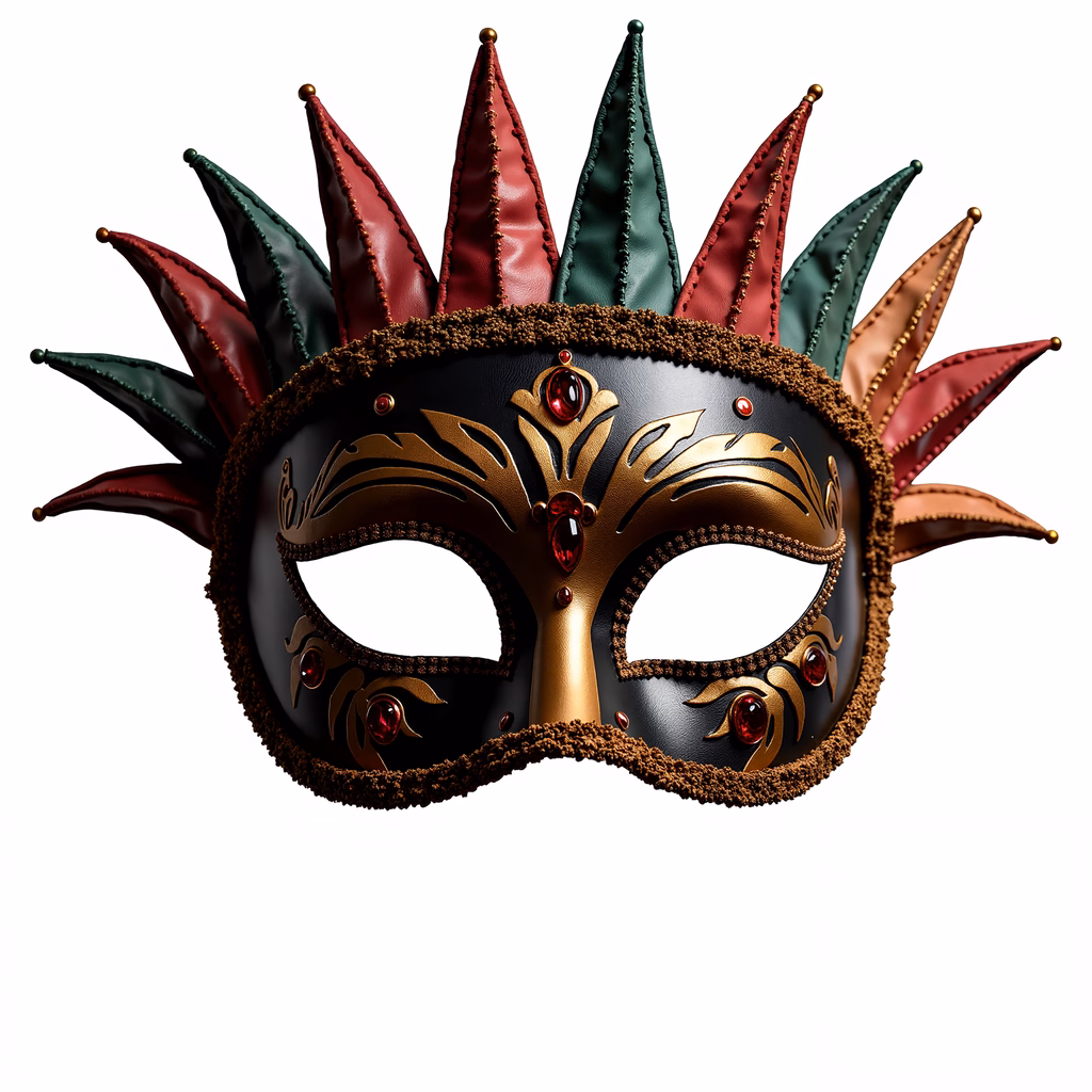 Elegant Venetian masquerade mask with vibrant colors and intricate details.