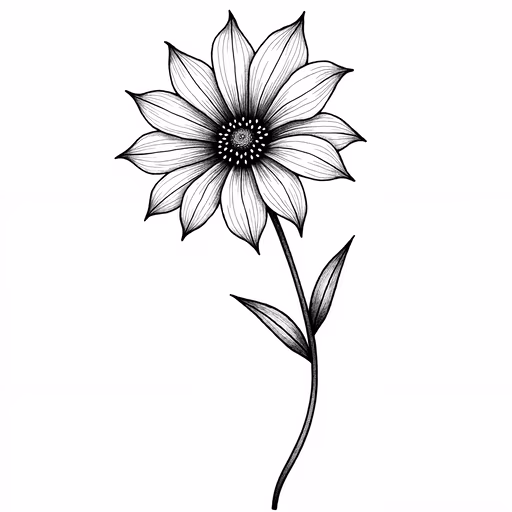 Black and White Flower Illustration