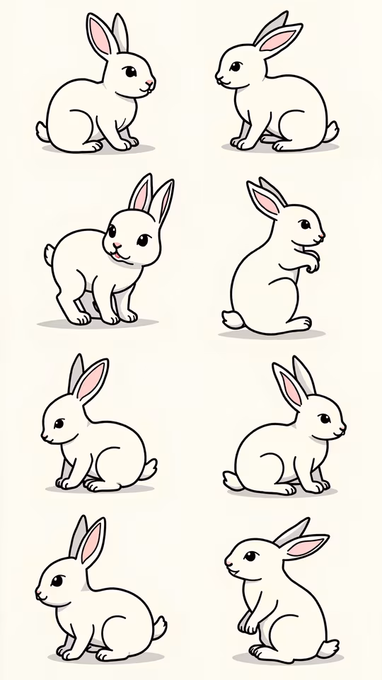 Cute Rabbits Illustration