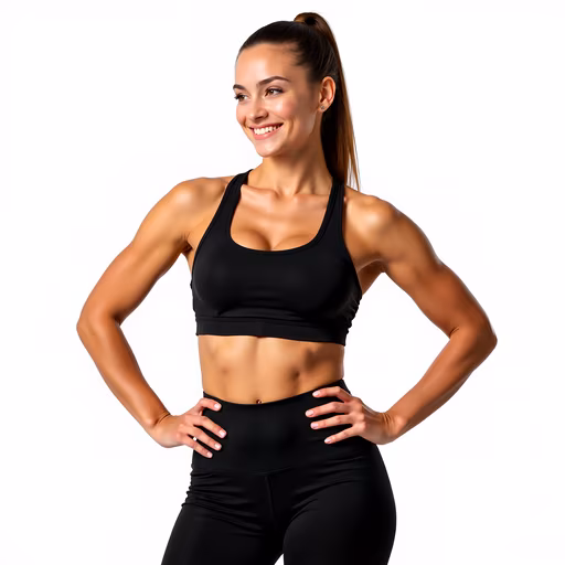 Fitness Model in Black Sports Bra