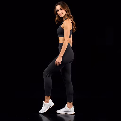 Fitness Model in Black Sportswear