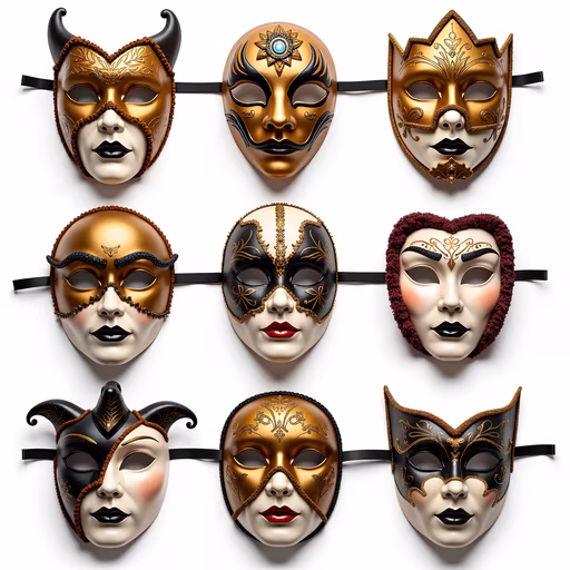 Golden Venetian Masks