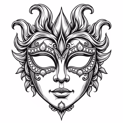 Mardi Gras Mask Illustration