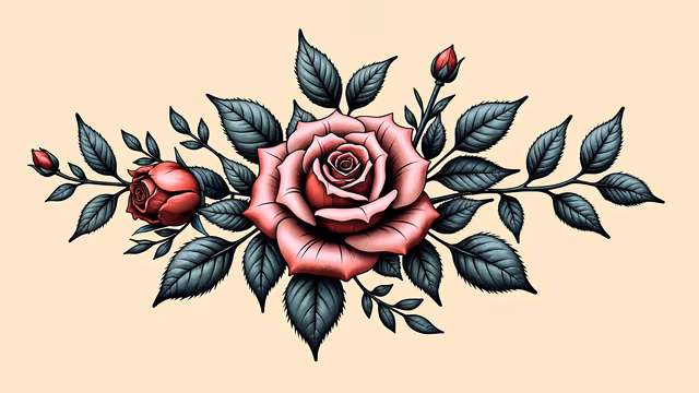Vintage Rose Illustration