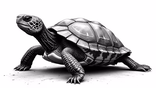 Monochrome Turtle Sculpture
