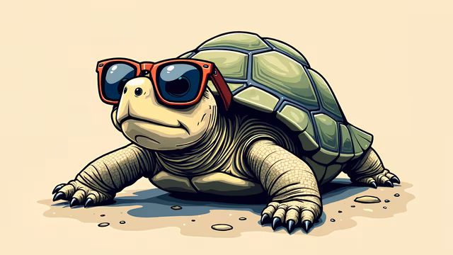 Turtle With Sunglasses Illustration