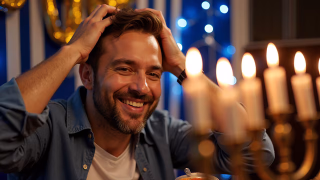 Celebratory Man With Candles