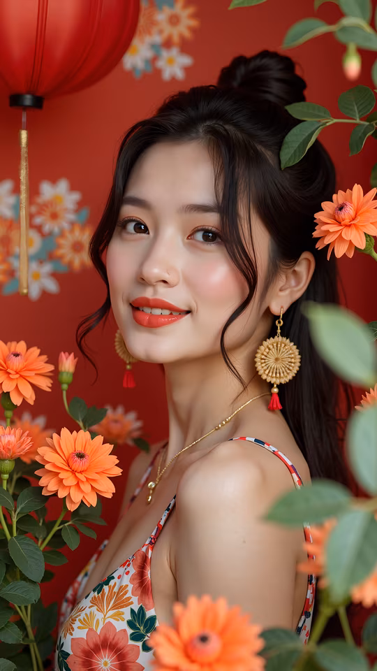 Vibrant Floral Portrait
